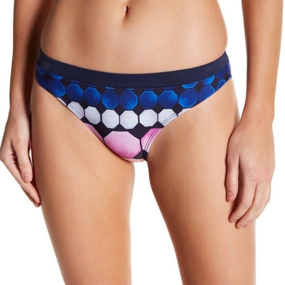 Ted Baker Marina Mosaic Navy Banded Waist Vintage Swim Bikini Bottom